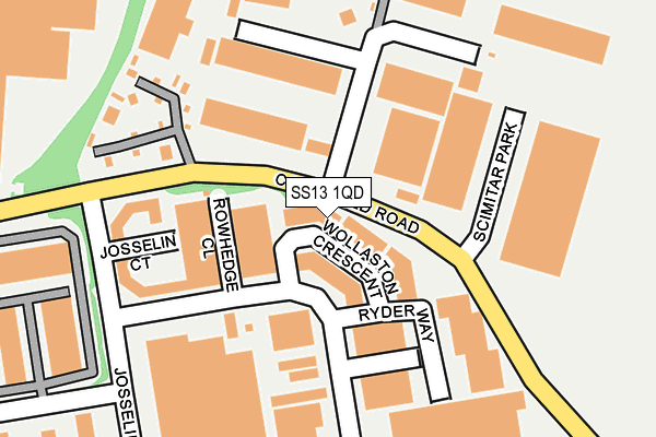 SS13 1QD map - OS OpenMap – Local (Ordnance Survey)