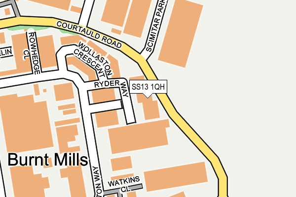 SS13 1QH map - OS OpenMap – Local (Ordnance Survey)