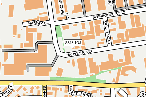 SS13 1QJ map - OS OpenMap – Local (Ordnance Survey)