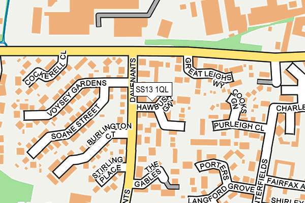 SS13 1QL map - OS OpenMap – Local (Ordnance Survey)