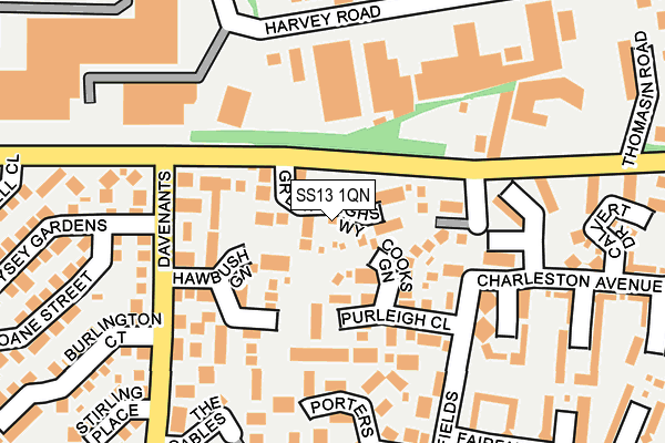 SS13 1QN map - OS OpenMap – Local (Ordnance Survey)