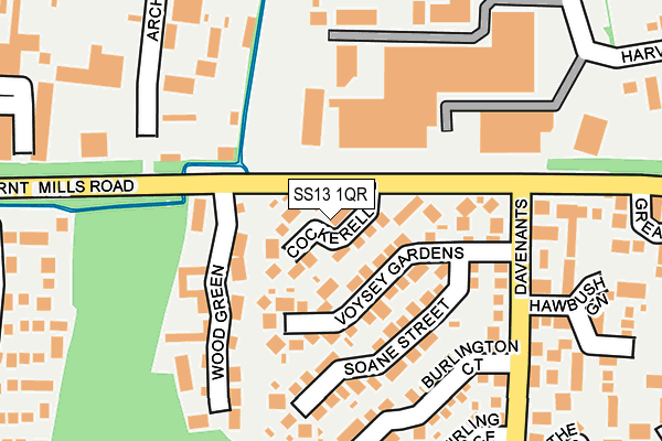 SS13 1QR map - OS OpenMap – Local (Ordnance Survey)