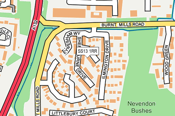 SS13 1RR map - OS OpenMap – Local (Ordnance Survey)