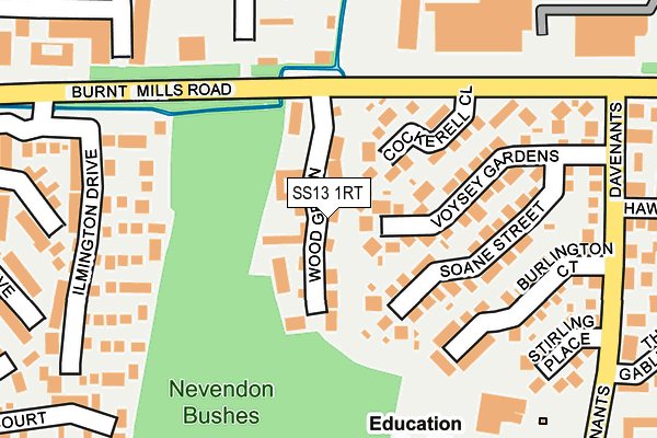 SS13 1RT map - OS OpenMap – Local (Ordnance Survey)