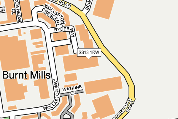 SS13 1RW map - OS OpenMap – Local (Ordnance Survey)