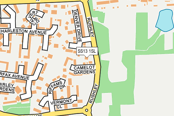 SS13 1SL map - OS OpenMap – Local (Ordnance Survey)