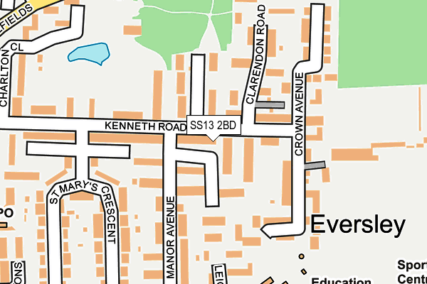 SS13 2BD map - OS OpenMap – Local (Ordnance Survey)