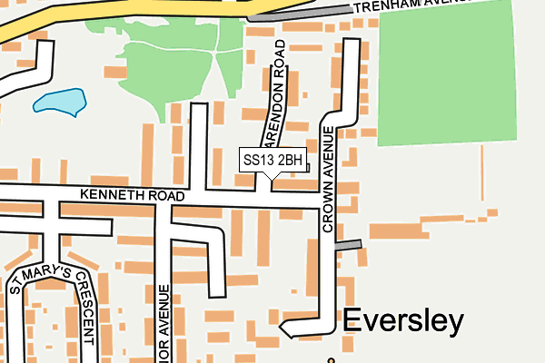 SS13 2BH map - OS OpenMap – Local (Ordnance Survey)