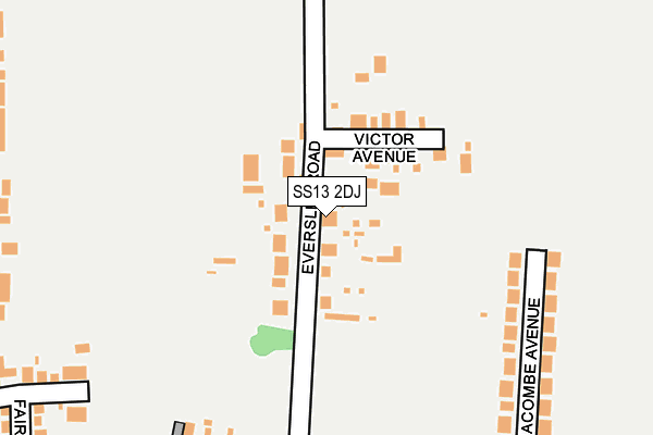 SS13 2DJ map - OS OpenMap – Local (Ordnance Survey)