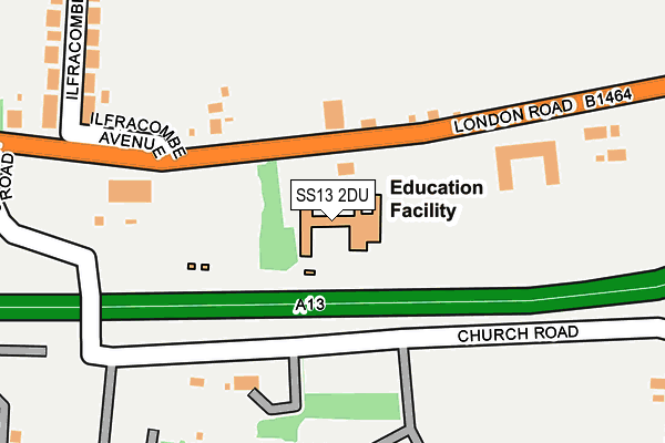 SS13 2DU map - OS OpenMap – Local (Ordnance Survey)