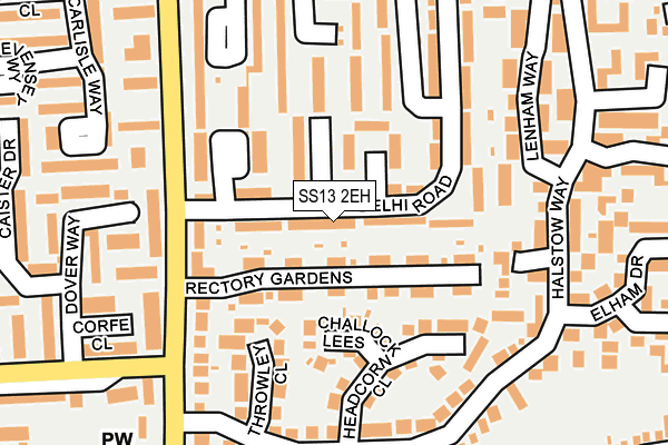 SS13 2EH map - OS OpenMap – Local (Ordnance Survey)