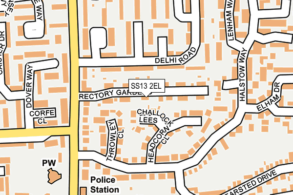 SS13 2EL map - OS OpenMap – Local (Ordnance Survey)