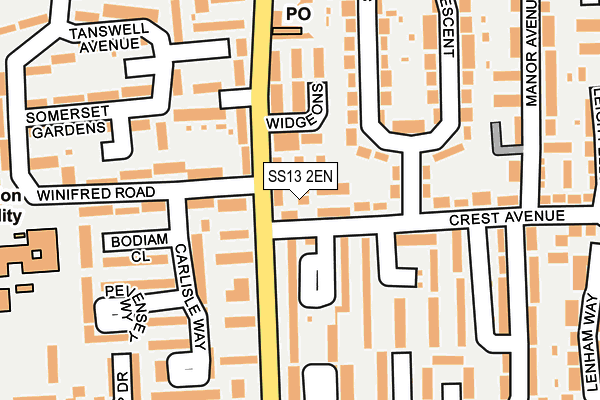 SS13 2EN map - OS OpenMap – Local (Ordnance Survey)