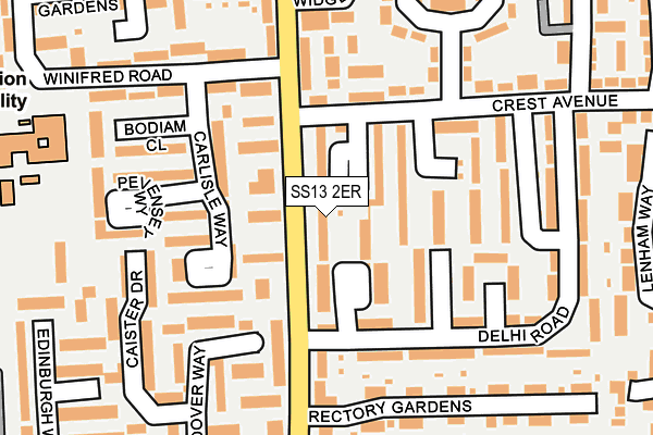 SS13 2ER map - OS OpenMap – Local (Ordnance Survey)