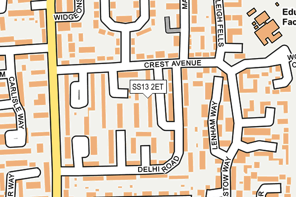 SS13 2ET map - OS OpenMap – Local (Ordnance Survey)