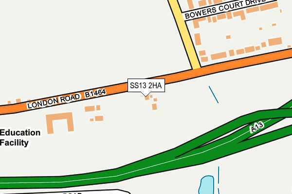 SS13 2HA map - OS OpenMap – Local (Ordnance Survey)