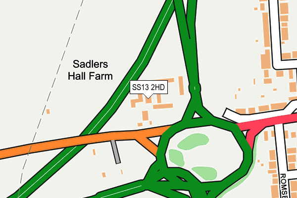 SS13 2HD map - OS OpenMap – Local (Ordnance Survey)