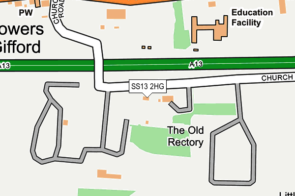 SS13 2HG map - OS OpenMap – Local (Ordnance Survey)