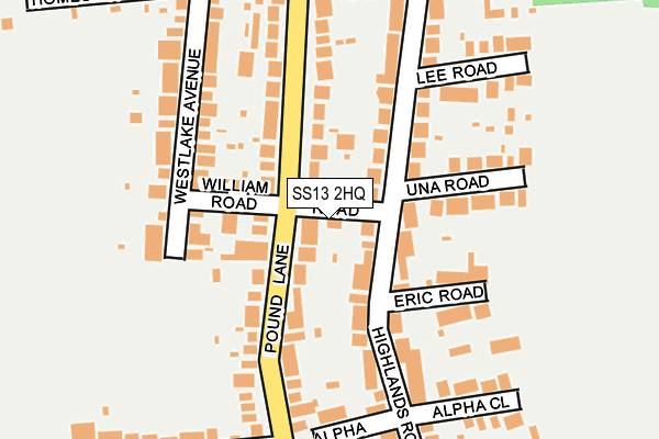 SS13 2HQ map - OS OpenMap – Local (Ordnance Survey)