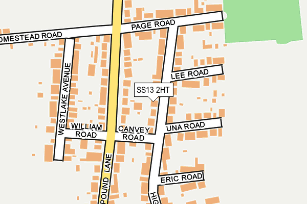 SS13 2HT map - OS OpenMap – Local (Ordnance Survey)