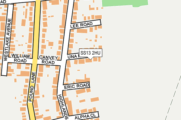 SS13 2HU map - OS OpenMap – Local (Ordnance Survey)