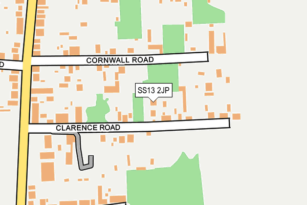 SS13 2JP map - OS OpenMap – Local (Ordnance Survey)