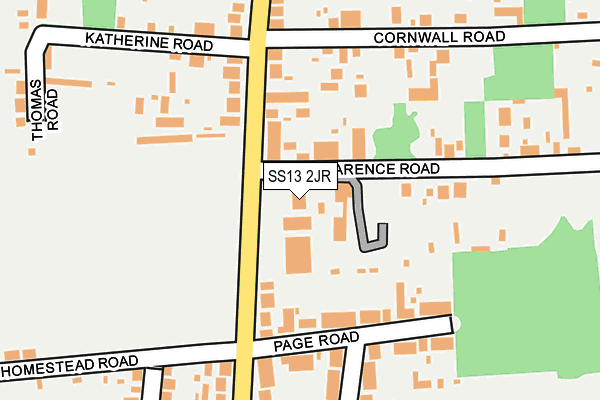 SS13 2JR map - OS OpenMap – Local (Ordnance Survey)