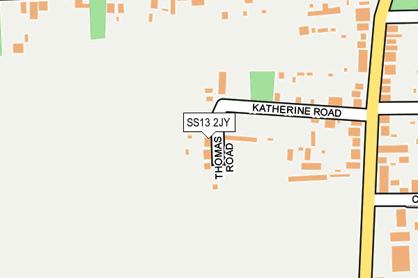 SS13 2JY map - OS OpenMap – Local (Ordnance Survey)