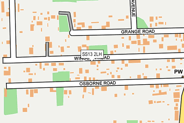 SS13 2LH map - OS OpenMap – Local (Ordnance Survey)