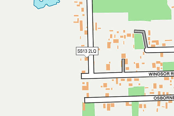 SS13 2LQ map - OS OpenMap – Local (Ordnance Survey)