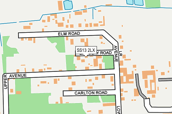 SS13 2LX map - OS OpenMap – Local (Ordnance Survey)