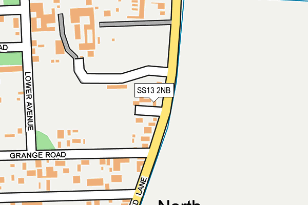 SS13 2NB map - OS OpenMap – Local (Ordnance Survey)