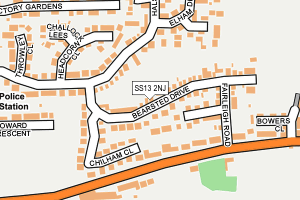 SS13 2NJ map - OS OpenMap – Local (Ordnance Survey)