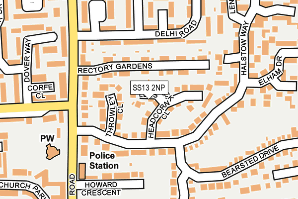 SS13 2NP map - OS OpenMap – Local (Ordnance Survey)