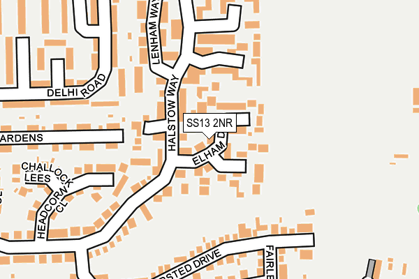 SS13 2NR map - OS OpenMap – Local (Ordnance Survey)