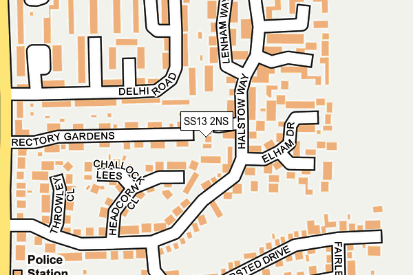 SS13 2NS map - OS OpenMap – Local (Ordnance Survey)