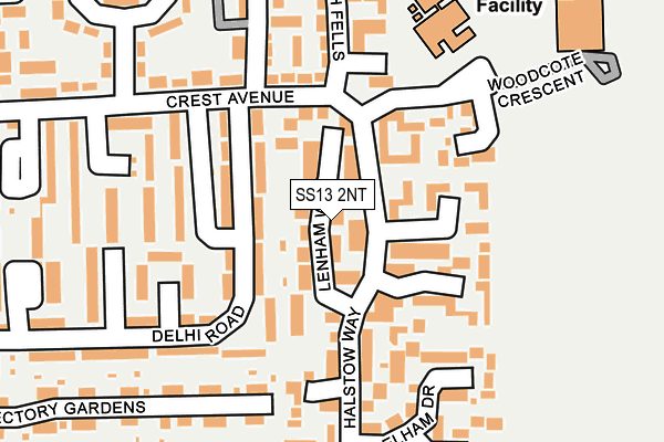 SS13 2NT map - OS OpenMap – Local (Ordnance Survey)