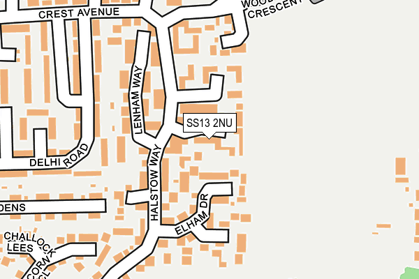 SS13 2NU map - OS OpenMap – Local (Ordnance Survey)