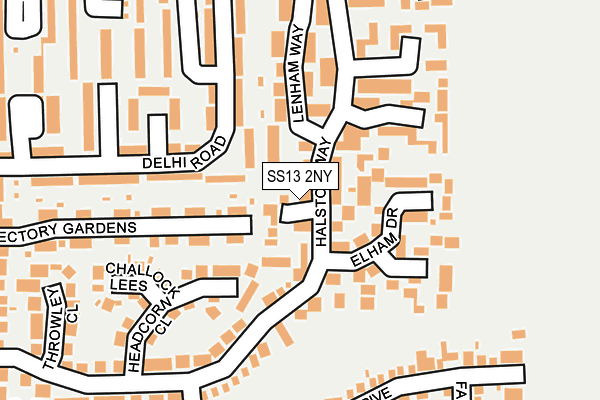 SS13 2NY map - OS OpenMap – Local (Ordnance Survey)