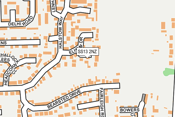SS13 2NZ map - OS OpenMap – Local (Ordnance Survey)