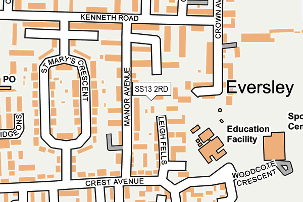 SS13 2RD map - OS OpenMap – Local (Ordnance Survey)