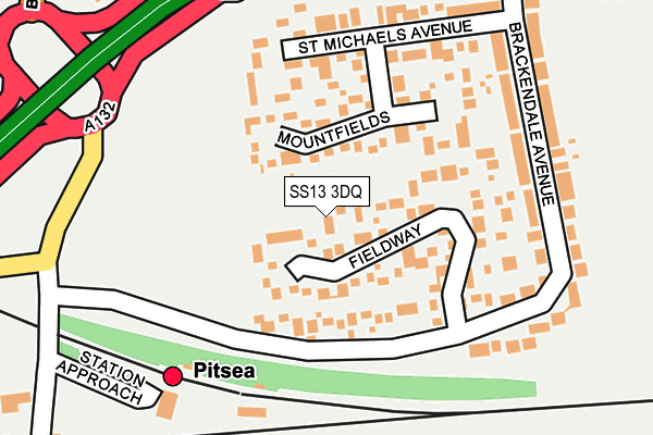 SS13 3DQ map - OS OpenMap – Local (Ordnance Survey)