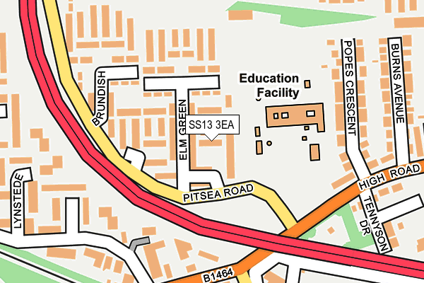 SS13 3EA map - OS OpenMap – Local (Ordnance Survey)