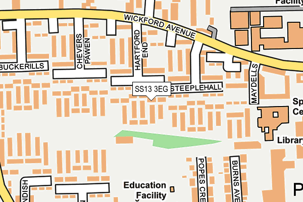 SS13 3EG map - OS OpenMap – Local (Ordnance Survey)