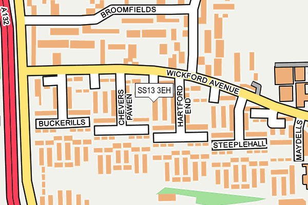 SS13 3EH map - OS OpenMap – Local (Ordnance Survey)