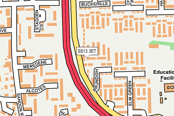 SS13 3ET map - OS OpenMap – Local (Ordnance Survey)