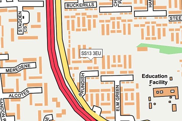 SS13 3EU map - OS OpenMap – Local (Ordnance Survey)