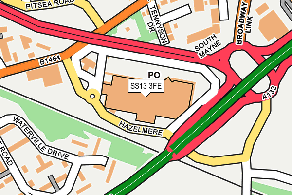 SS13 3FE map - OS OpenMap – Local (Ordnance Survey)