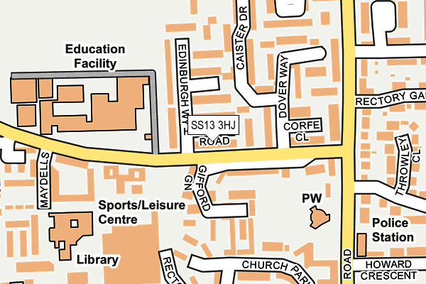 SS13 3HJ map - OS OpenMap – Local (Ordnance Survey)