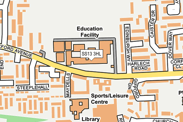 SS13 3HL map - OS OpenMap – Local (Ordnance Survey)